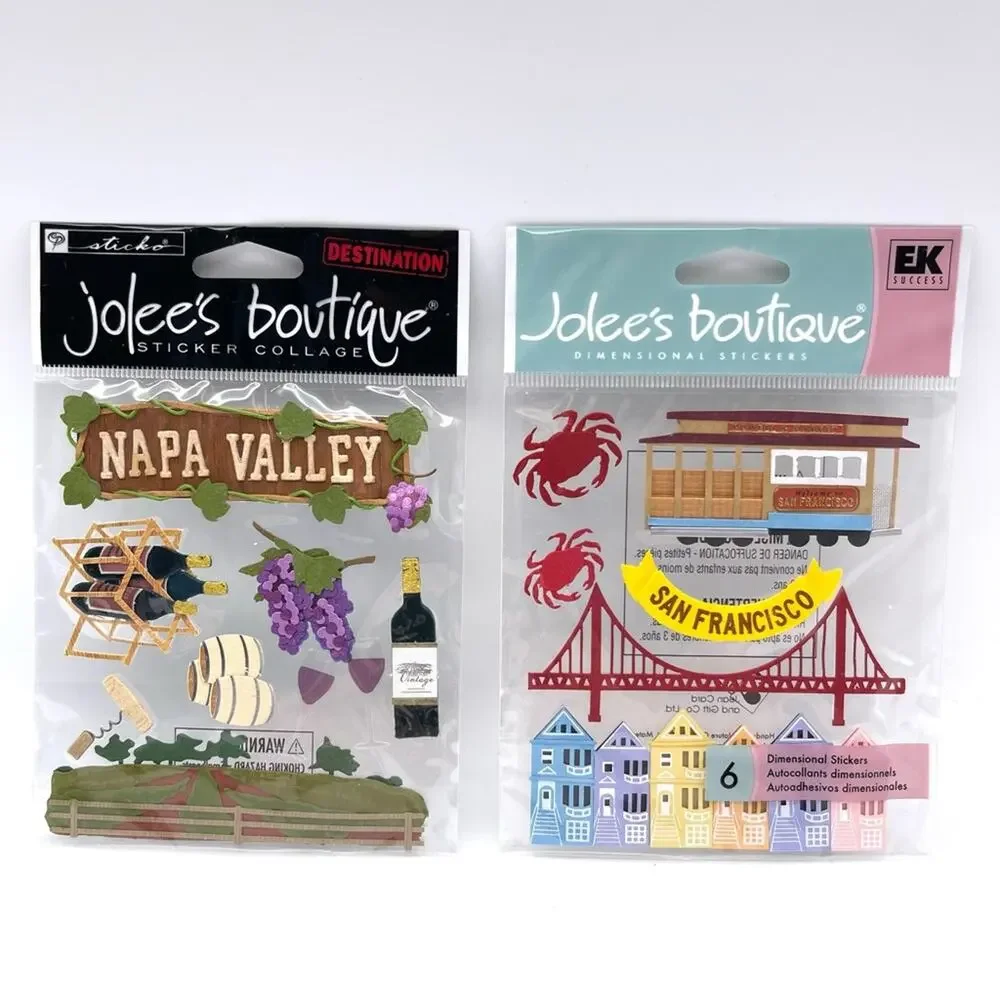 Jolee's Boutique Napa Valley and San Francisco Dimensional Sticker Sets